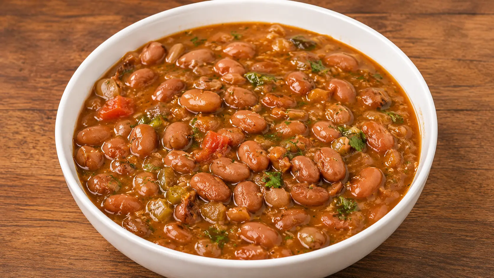 Frijoles charros pinto bean soup simmered with pork in Winnipeg, MB