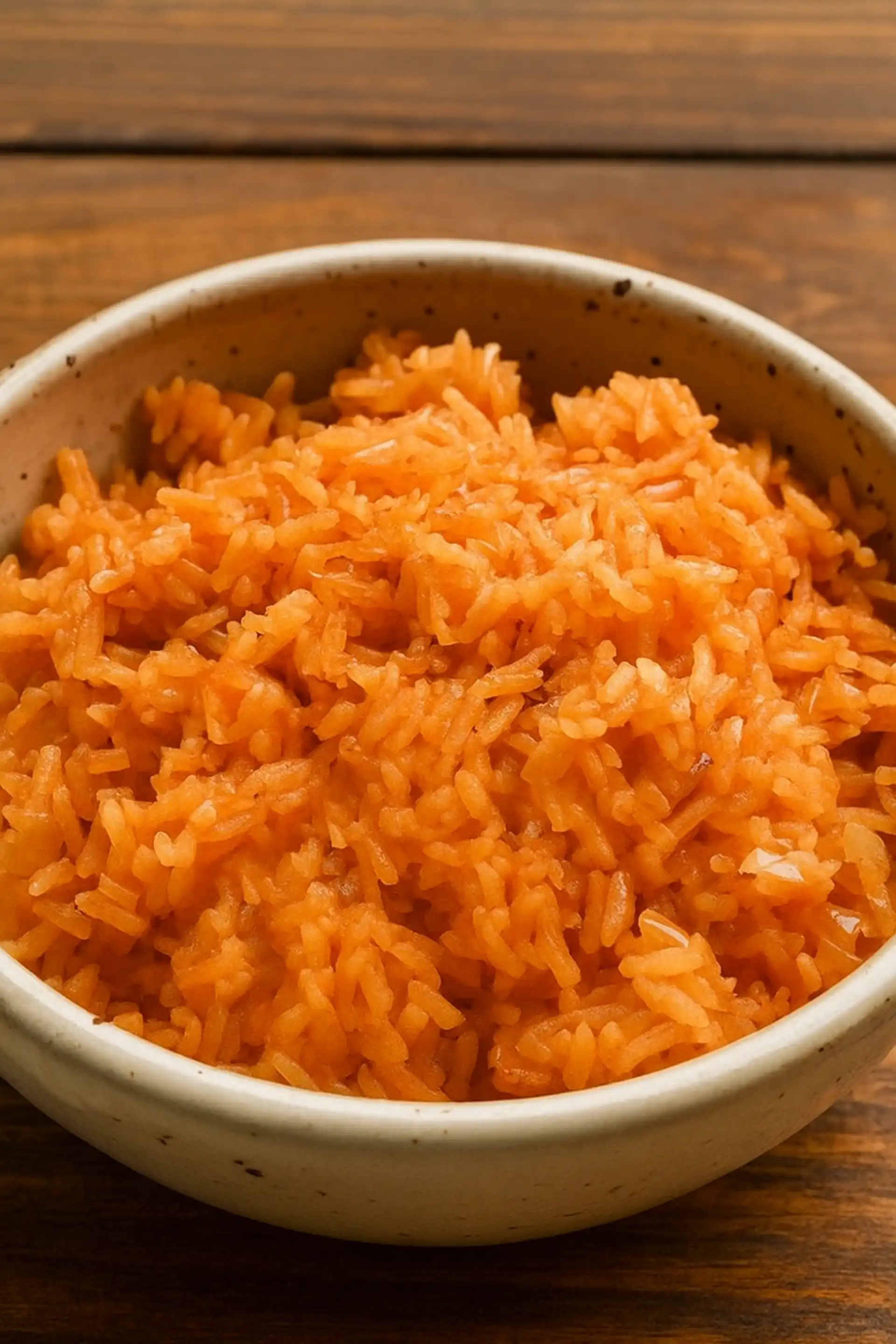 Mexican red rice side dish served at La Taqueria in Winnipeg, MB